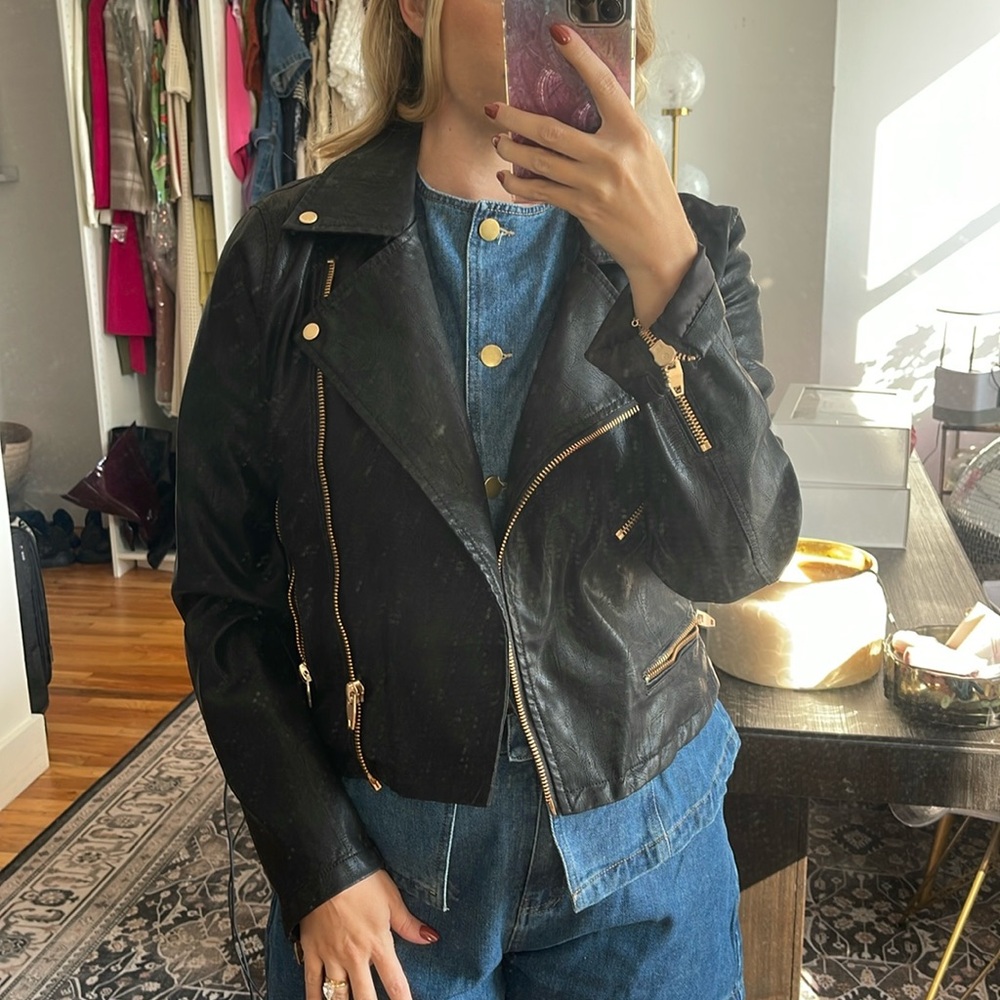 Blank NYC Black faux Leather Jacket